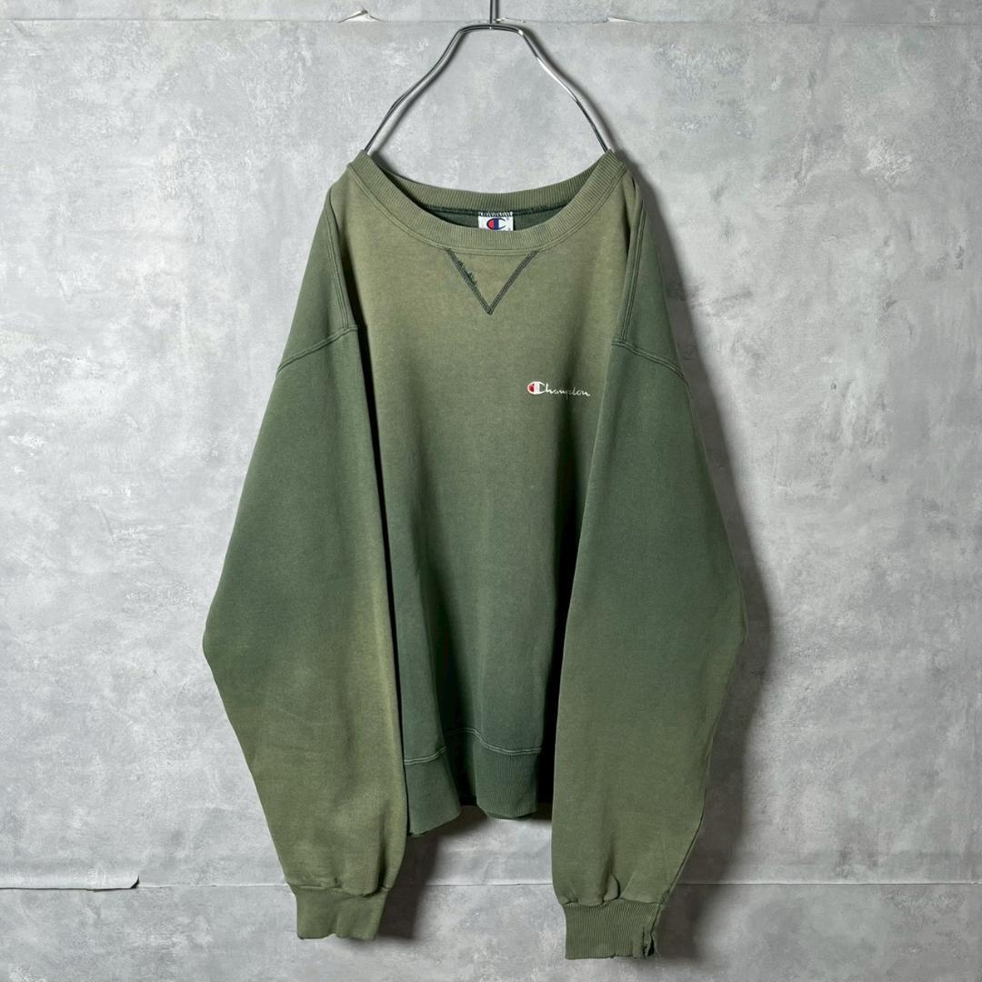 鬼フェード 90s champion ワンポイントスウェット 緑 PM76