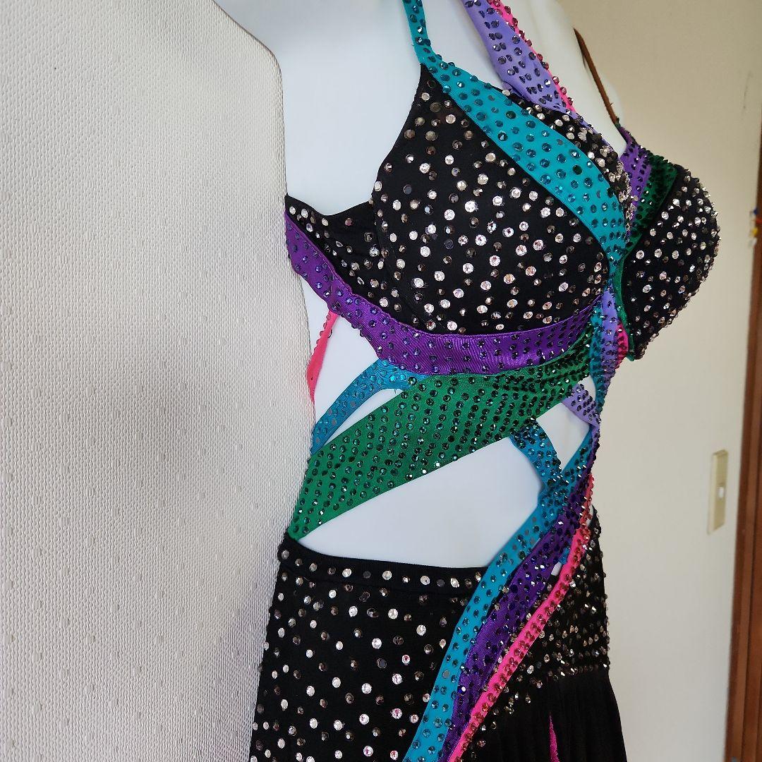 社交ダンス　ラテン　インパクト　 カラフルストーンドレス　S~M