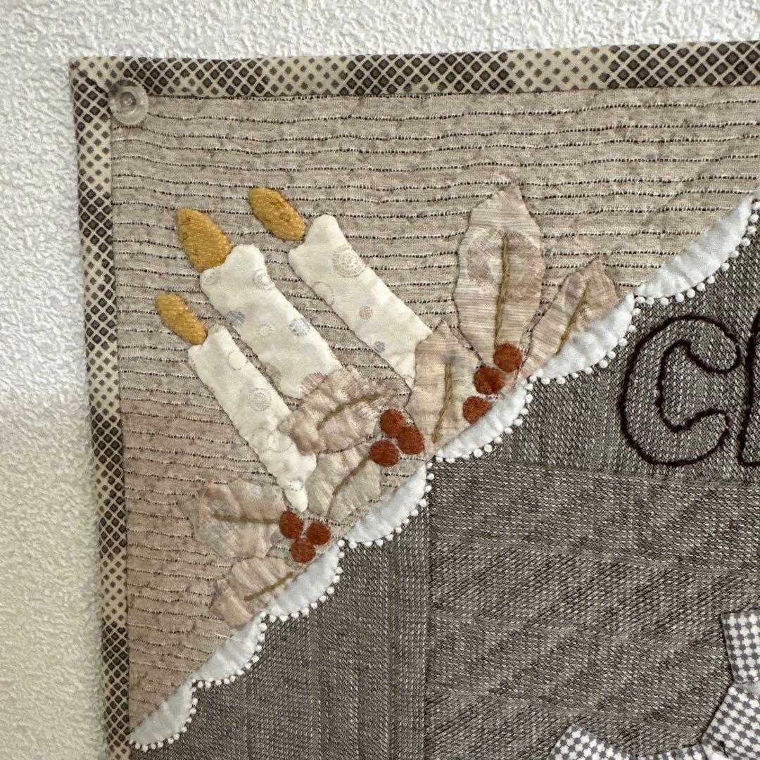 ハンドメイドパッチワークキルトの大人ぽいクリスマスタペストリー