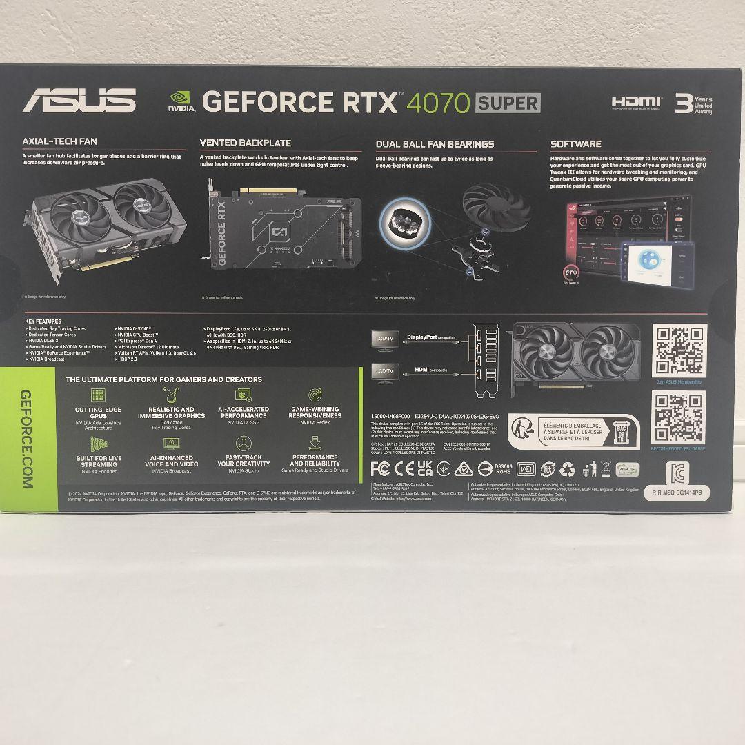 グラフィックボード・グラボ・ビデオカード ASUS DUAL-RTX4070S-12G RTX4070 Super