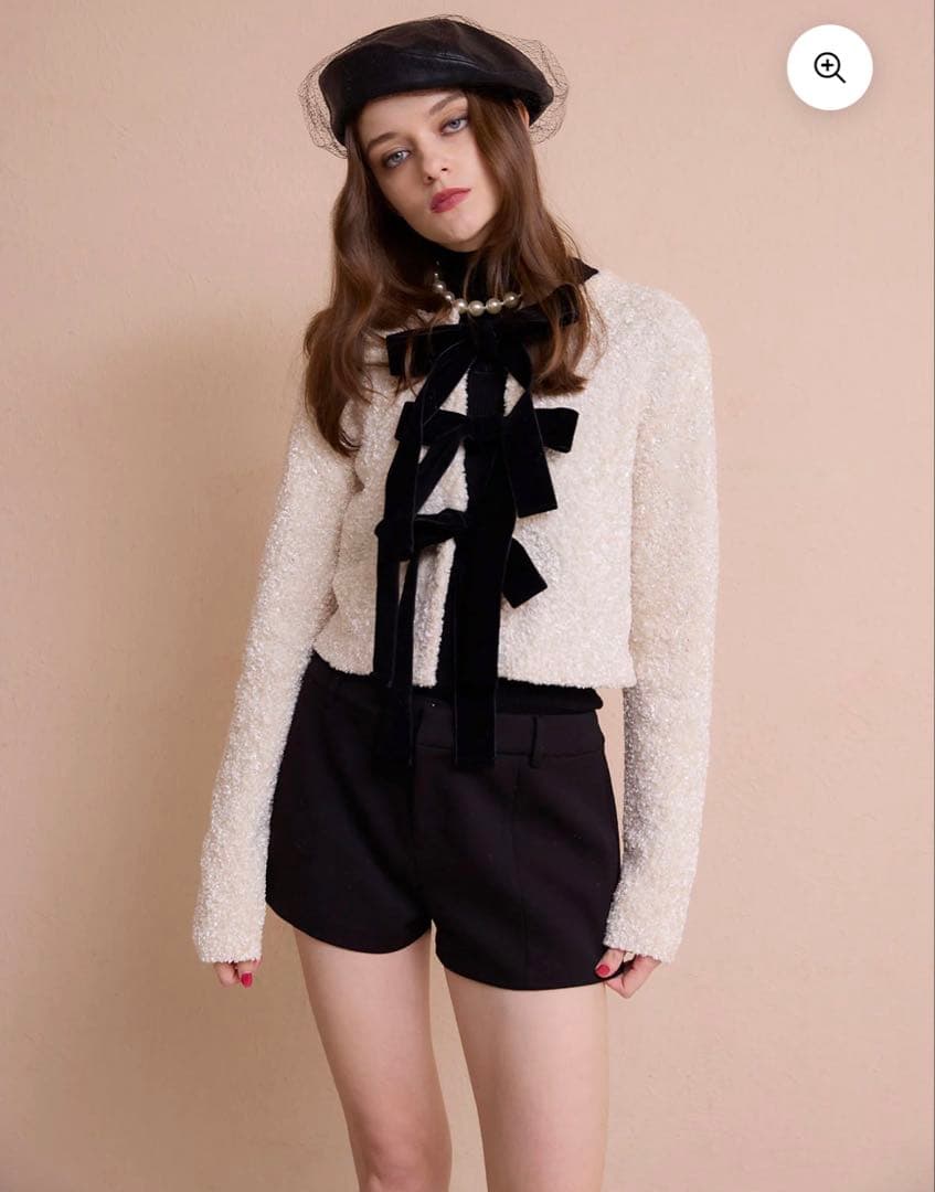 eimy istoire フロントリボンニットトップス