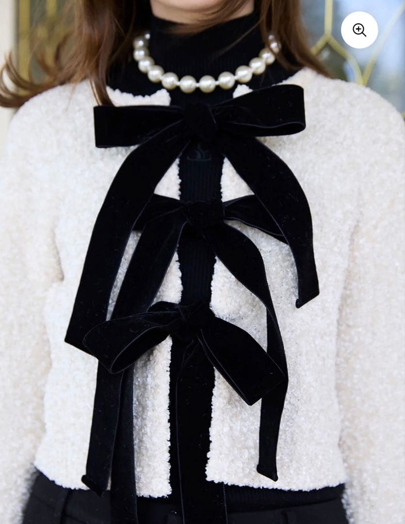 eimy istoire フロントリボンニットトップス