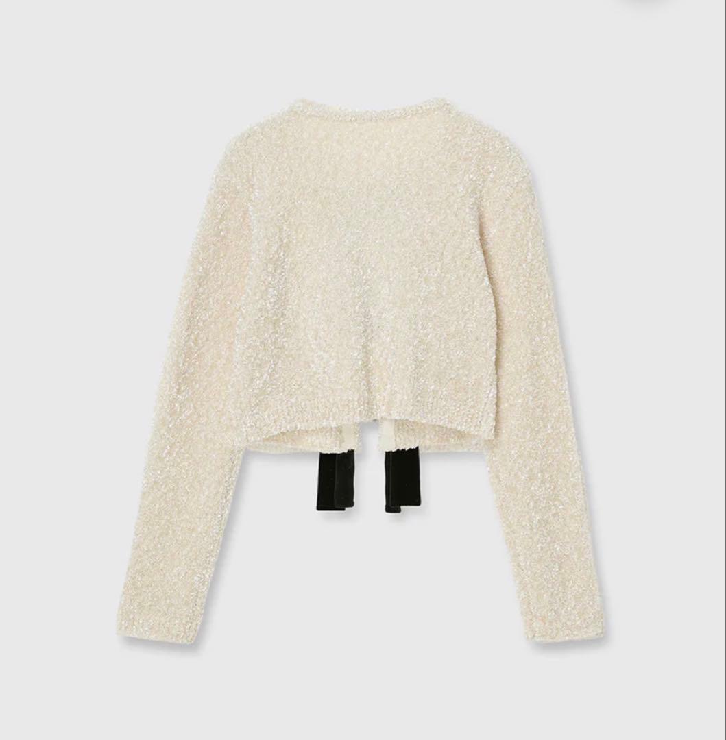 eimy istoire フロントリボンニットトップス