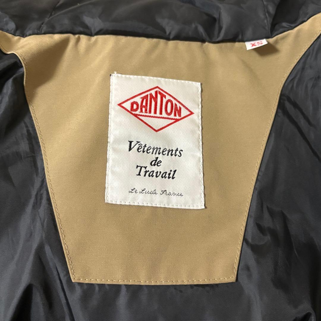 DANTON オーバーサイズ フーデッド ダウンジャケット　ベージュ　XS