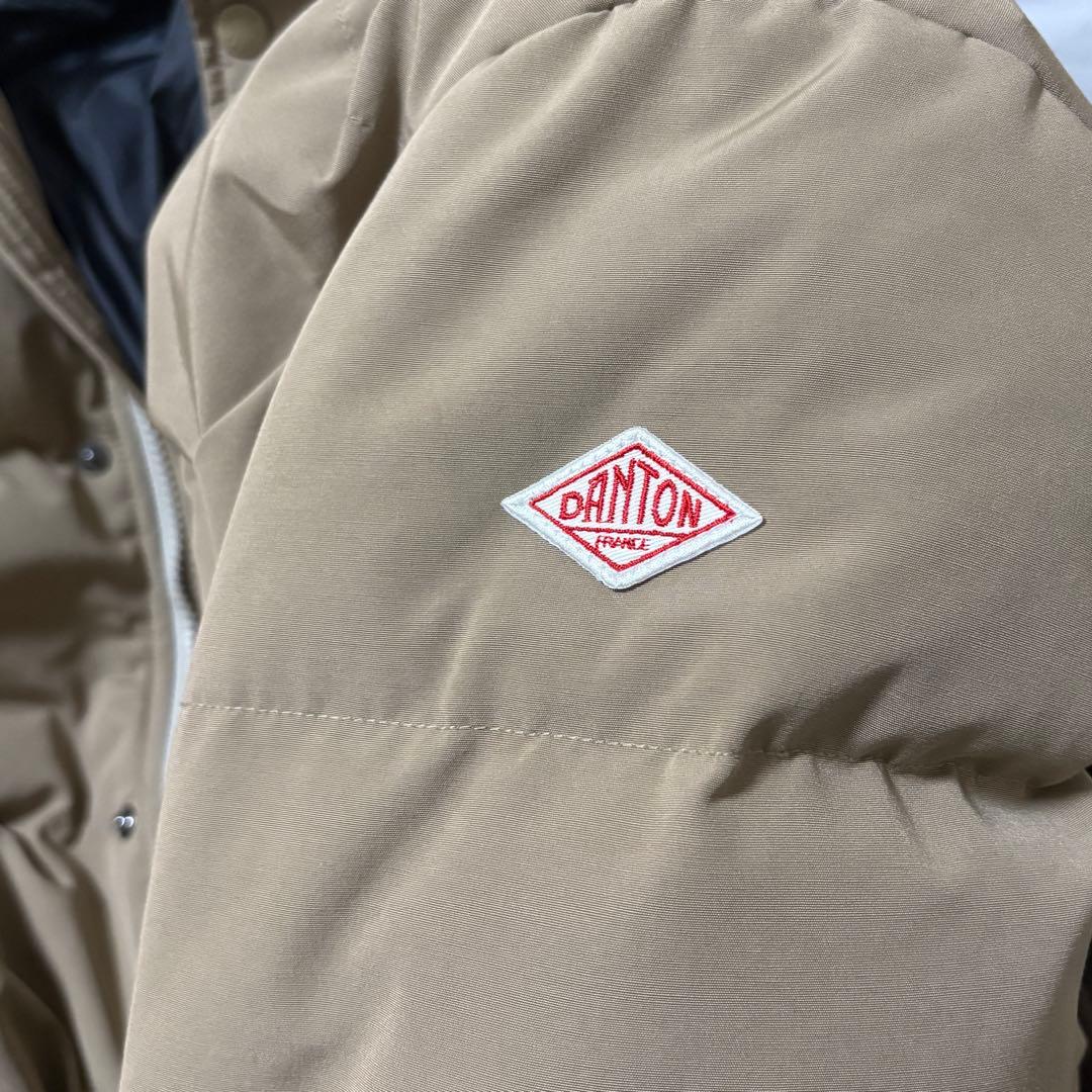 DANTON オーバーサイズ フーデッド ダウンジャケット　ベージュ　XS