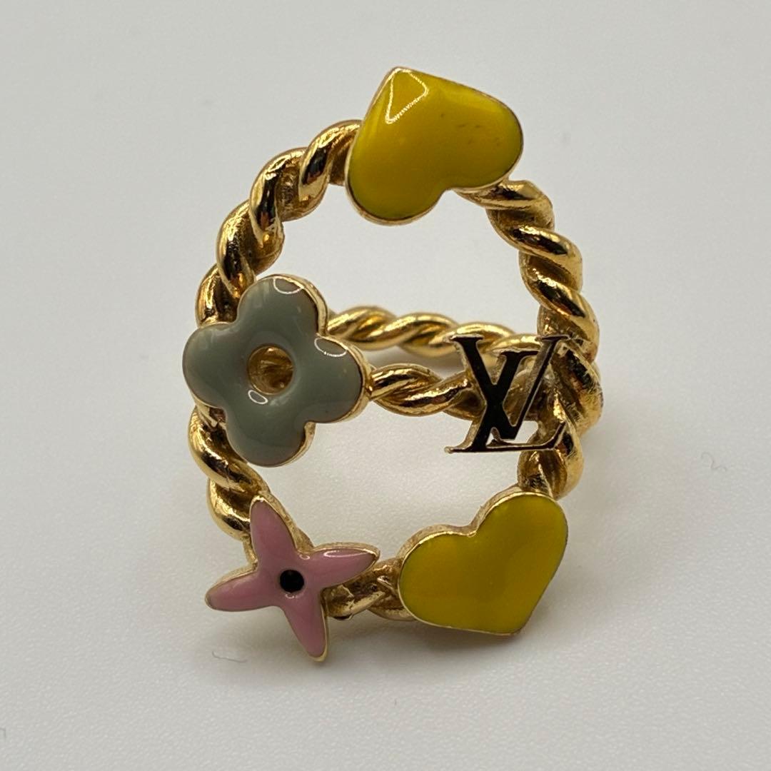 ルイヴィトン モノグラム バーグ スウィート リング 指輪 約8号 ゴールド系