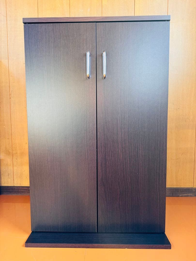 CD・DVD収納ラック 扉付き 大容量 ダークブラウン 93×60×40cm