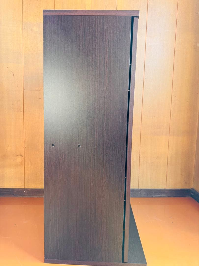 CD・DVD収納ラック 扉付き 大容量 ダークブラウン 93×60×40cm