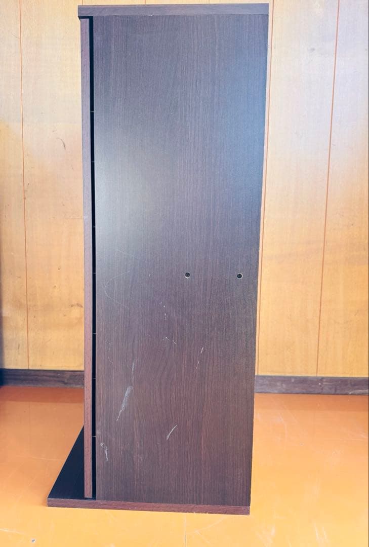 CD・DVD収納ラック 扉付き 大容量 ダークブラウン 93×60×40cm