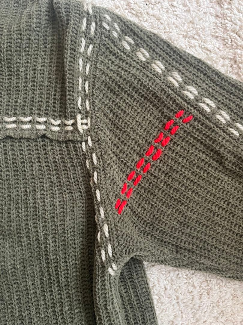 phingerin カーディガン　カーキ　ニット