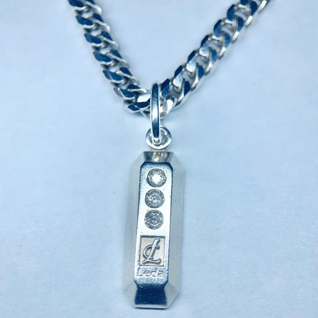 希少 レダシルマ ネックレス 喜平 ダイヤモンド 3粒 0.10 ゲルマニウム