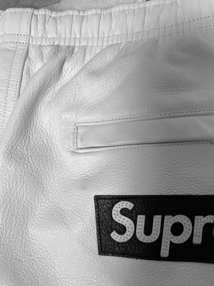 Nike Supreme ナイキ　シュプリーム　ホワイトレザーパンツ Lサイズ
