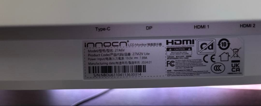 INNOCN 27M2V Lite 27インチ　miniLED 4K