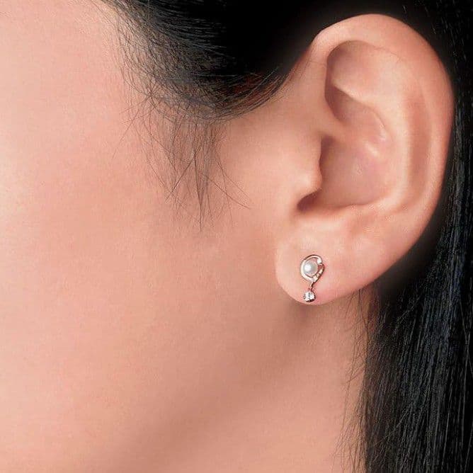 ヴァンドーム青山　K10 PG　ハート　パール　ダイヤモンド　トパーズ　ピアス