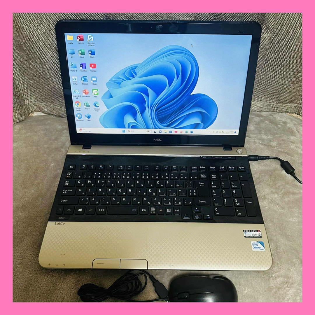 S204 NECノートパソコンSSDサクサク動く Windows11オフィス付き