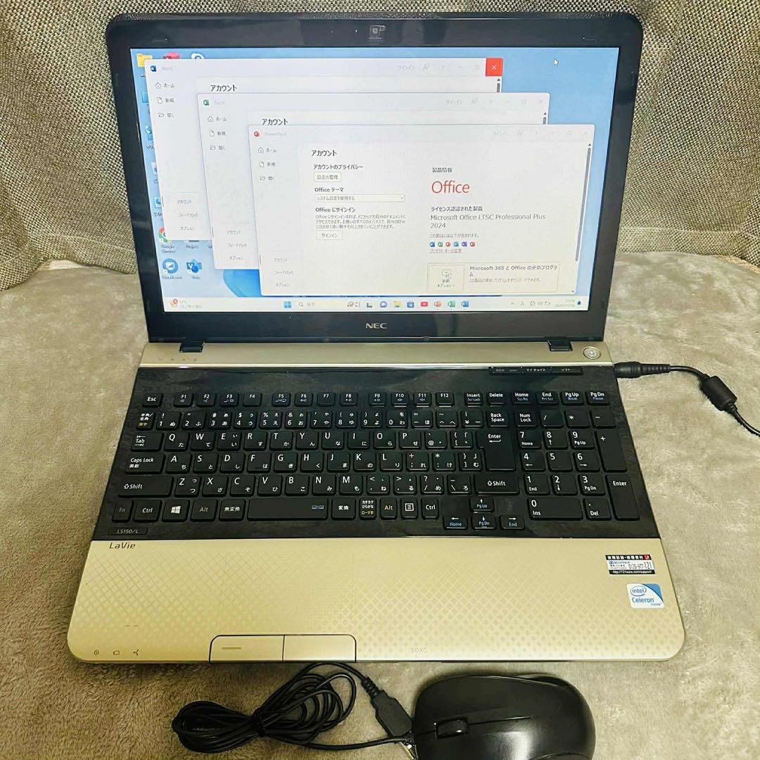 S204 NECノートパソコンSSDサクサク動く Windows11オフィス付き