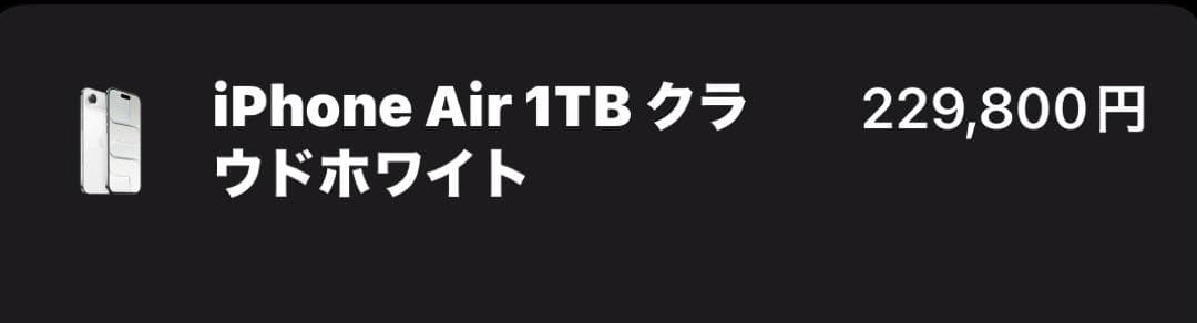 ✅ほぼ新品・100％✨iPhone Air 1TB❣️国内版SIMフリー✨