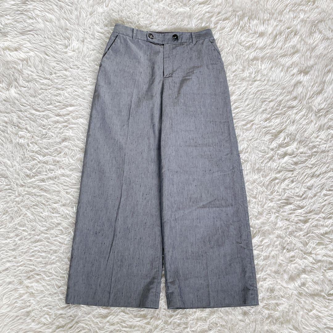 【グリーンレーベル】ノーカラージャケットパンツ セットアップ リネン グレー38