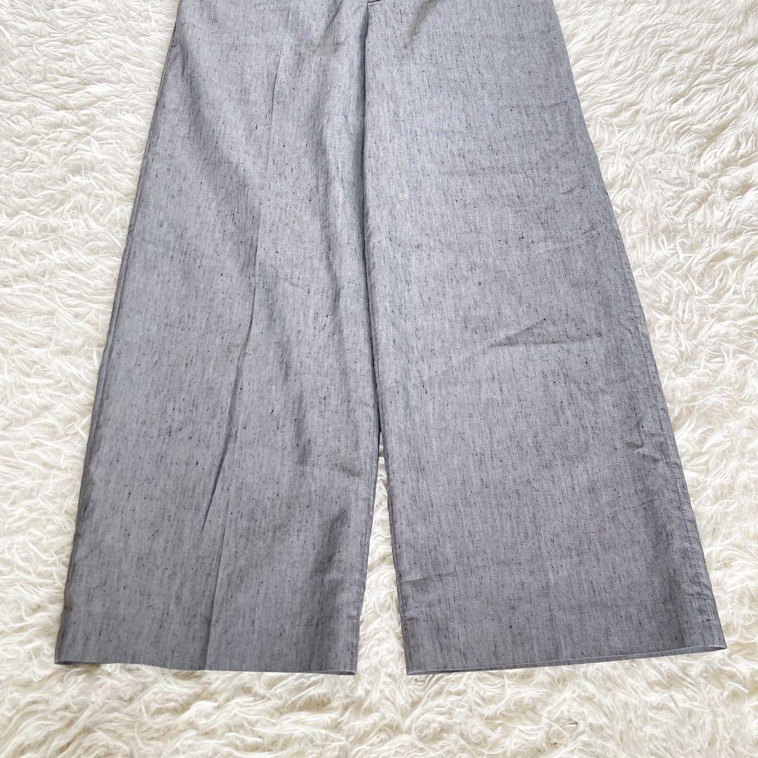 【グリーンレーベル】ノーカラージャケットパンツ セットアップ リネン グレー38