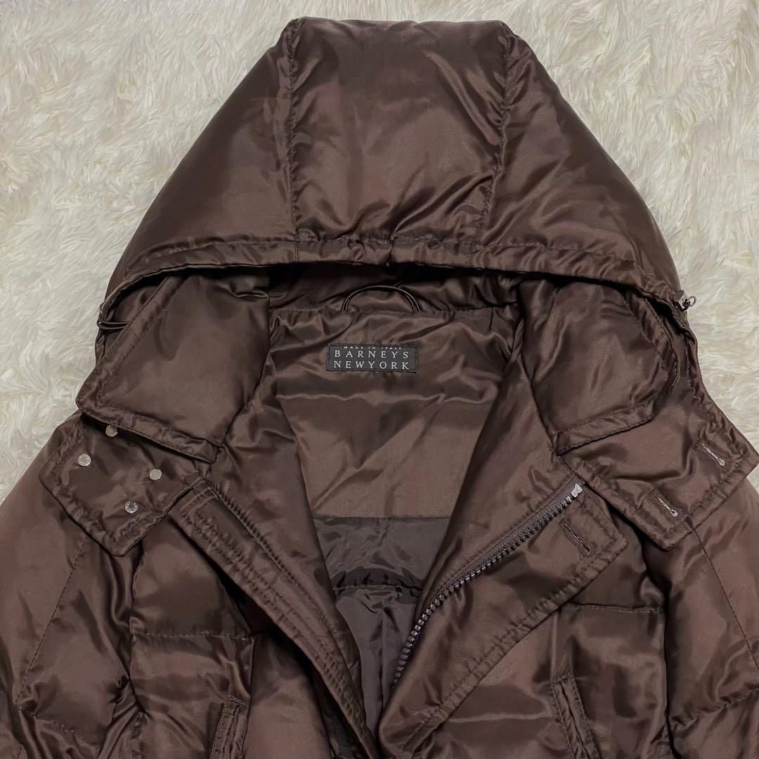 極美品 バーニーズニューヨーク ダウンジャケット イタリア製 ダークブラウン