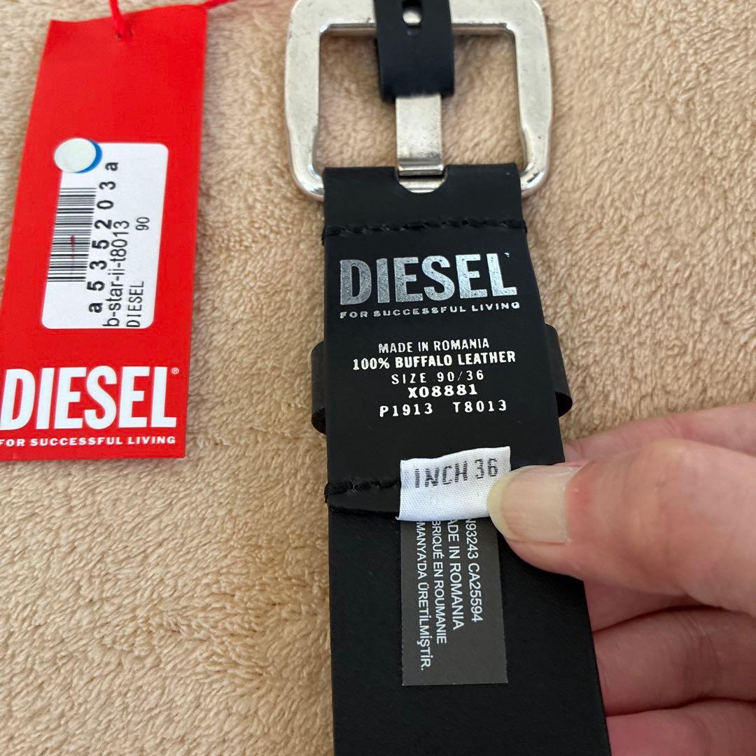 新品未使用 DIESEL メンズベルト 90/36 ブラック タグ付き