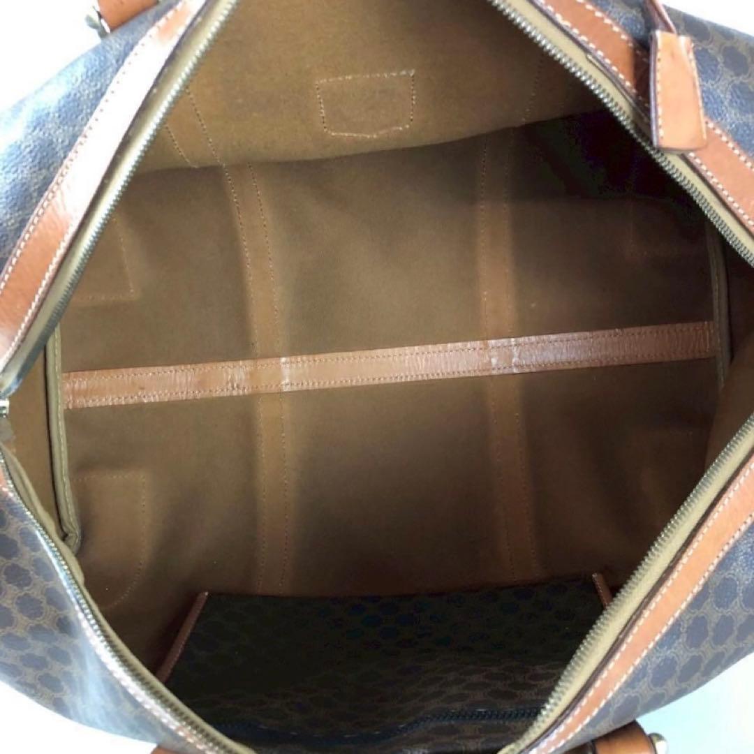 セリーヌ マカダム柄 ボストンバッグ レザー ブラウン レディース bag