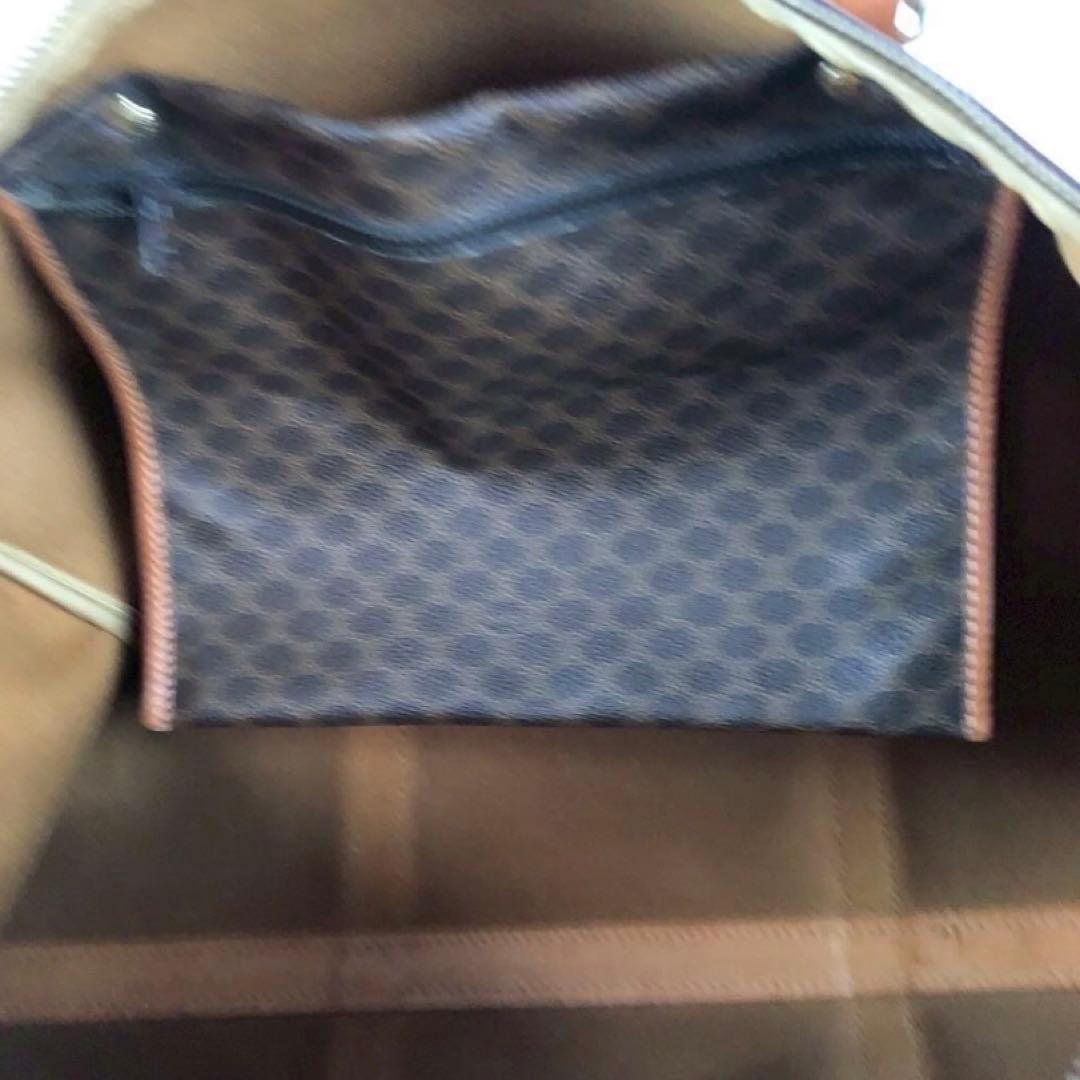 セリーヌ マカダム柄 ボストンバッグ レザー ブラウン レディース bag