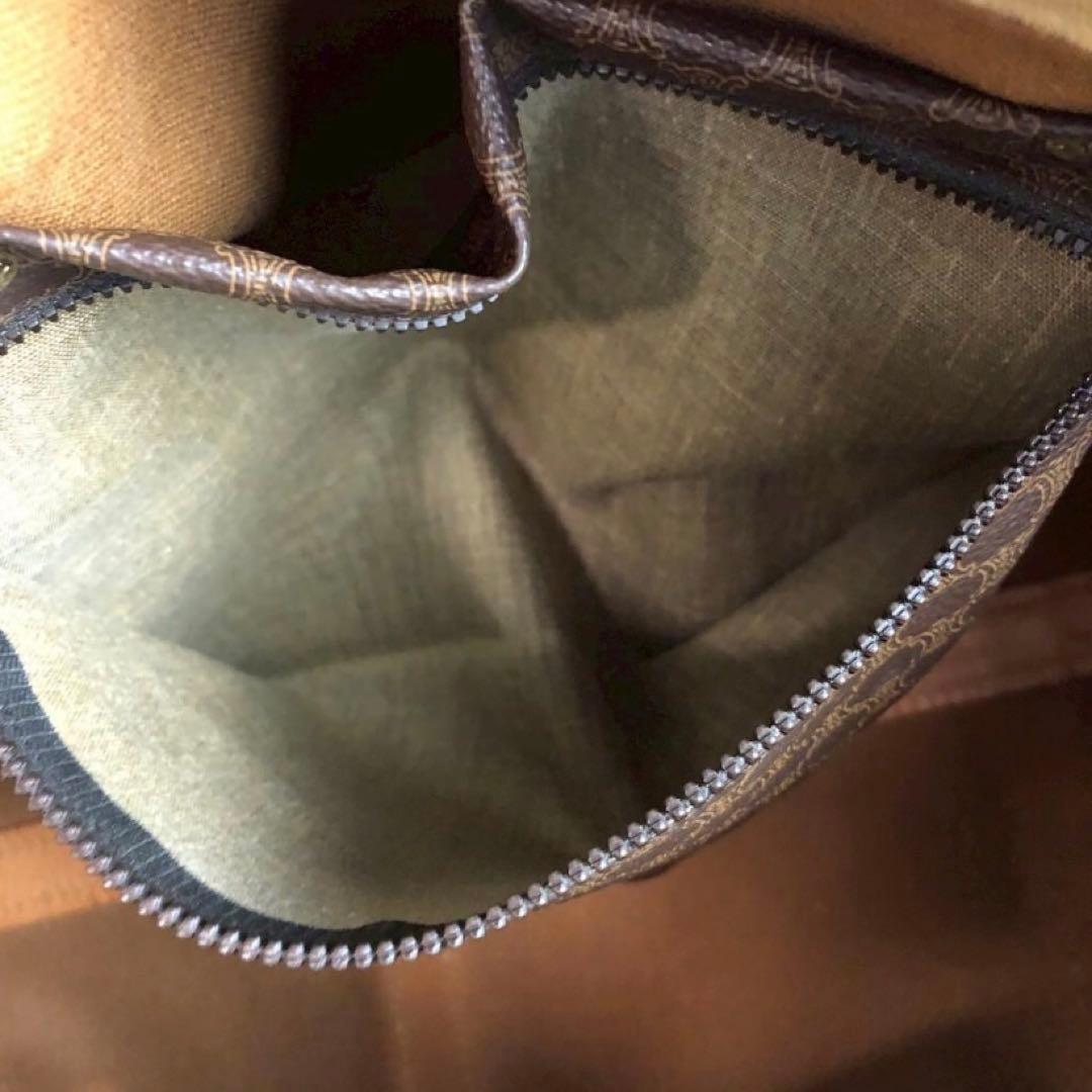 セリーヌ マカダム柄 ボストンバッグ レザー ブラウン レディース bag