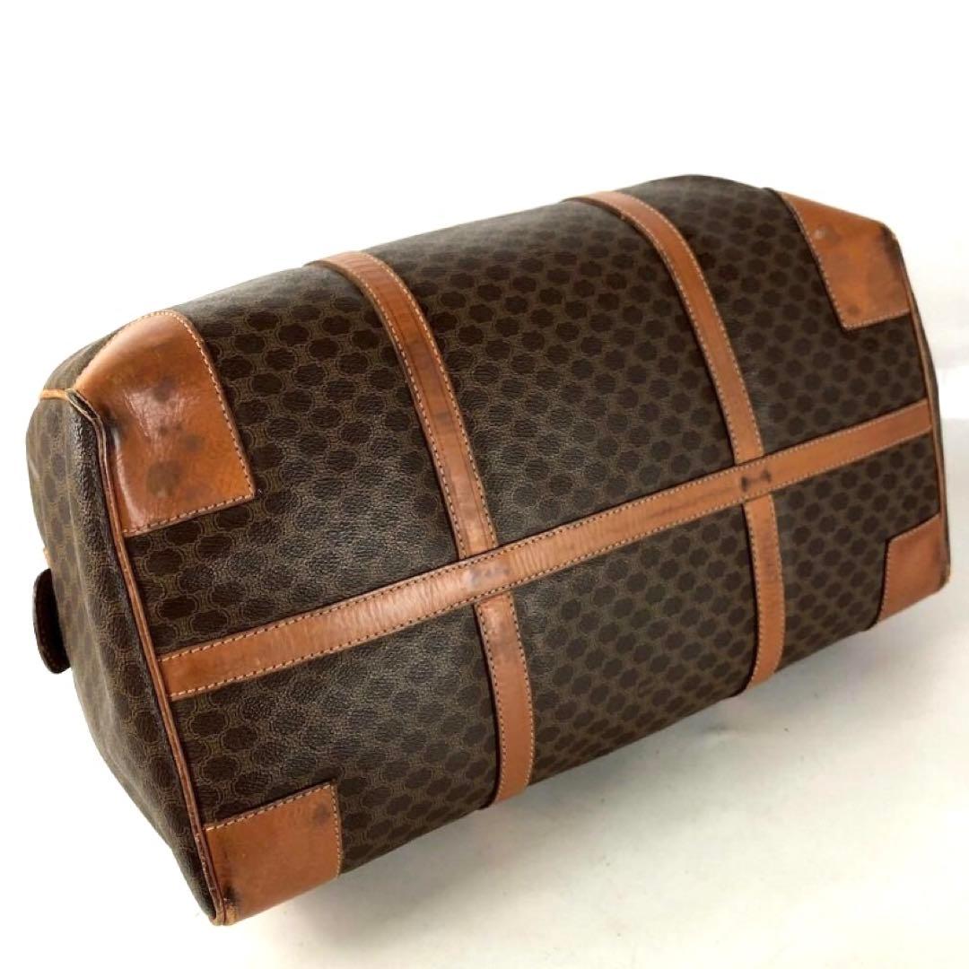 セリーヌ マカダム柄 ボストンバッグ レザー ブラウン レディース bag