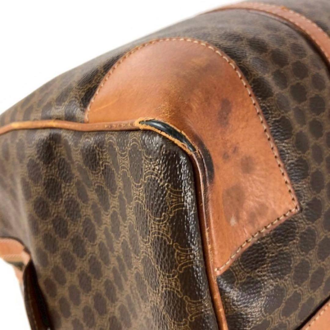 セリーヌ マカダム柄 ボストンバッグ レザー ブラウン レディース bag
