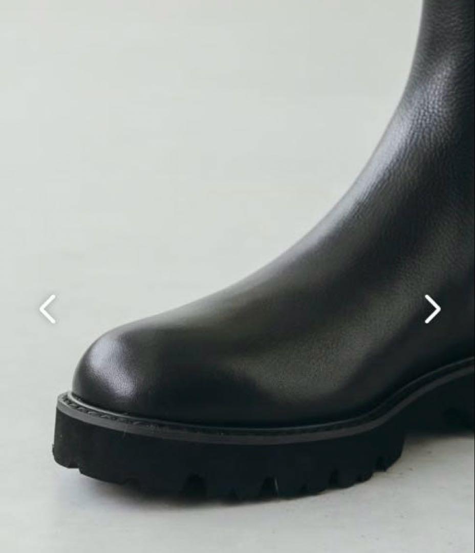 北欧、暮らしの道具店　サイドゴアブーツ　牛皮　ブラック　24センチ