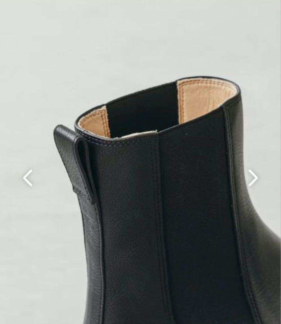 北欧、暮らしの道具店　サイドゴアブーツ　牛皮　ブラック　24センチ