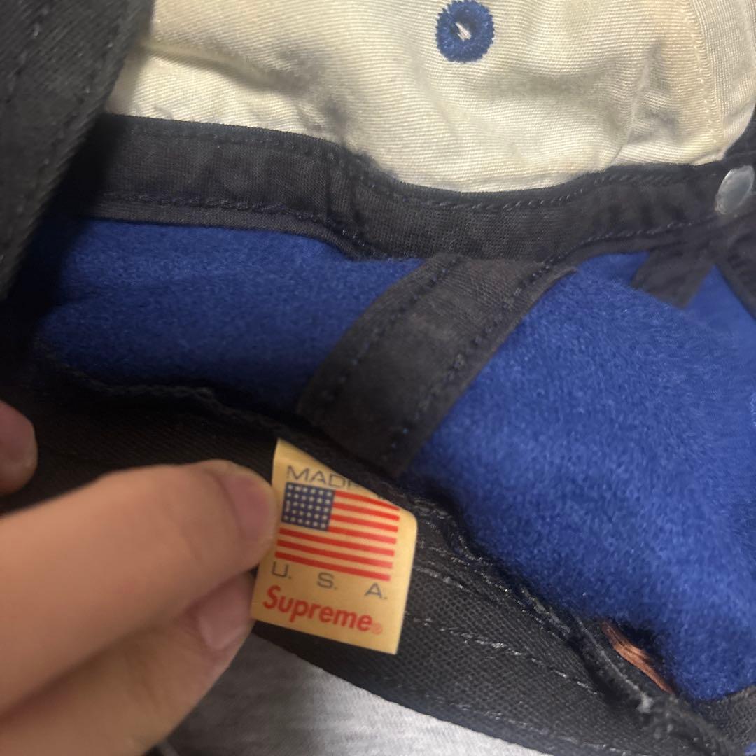 supreme キャップ　ブルー