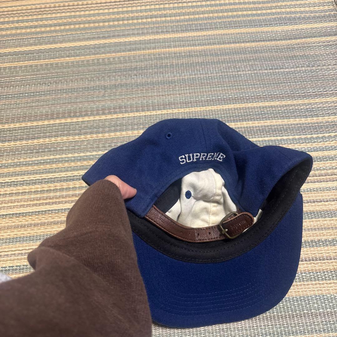 supreme キャップ　ブルー