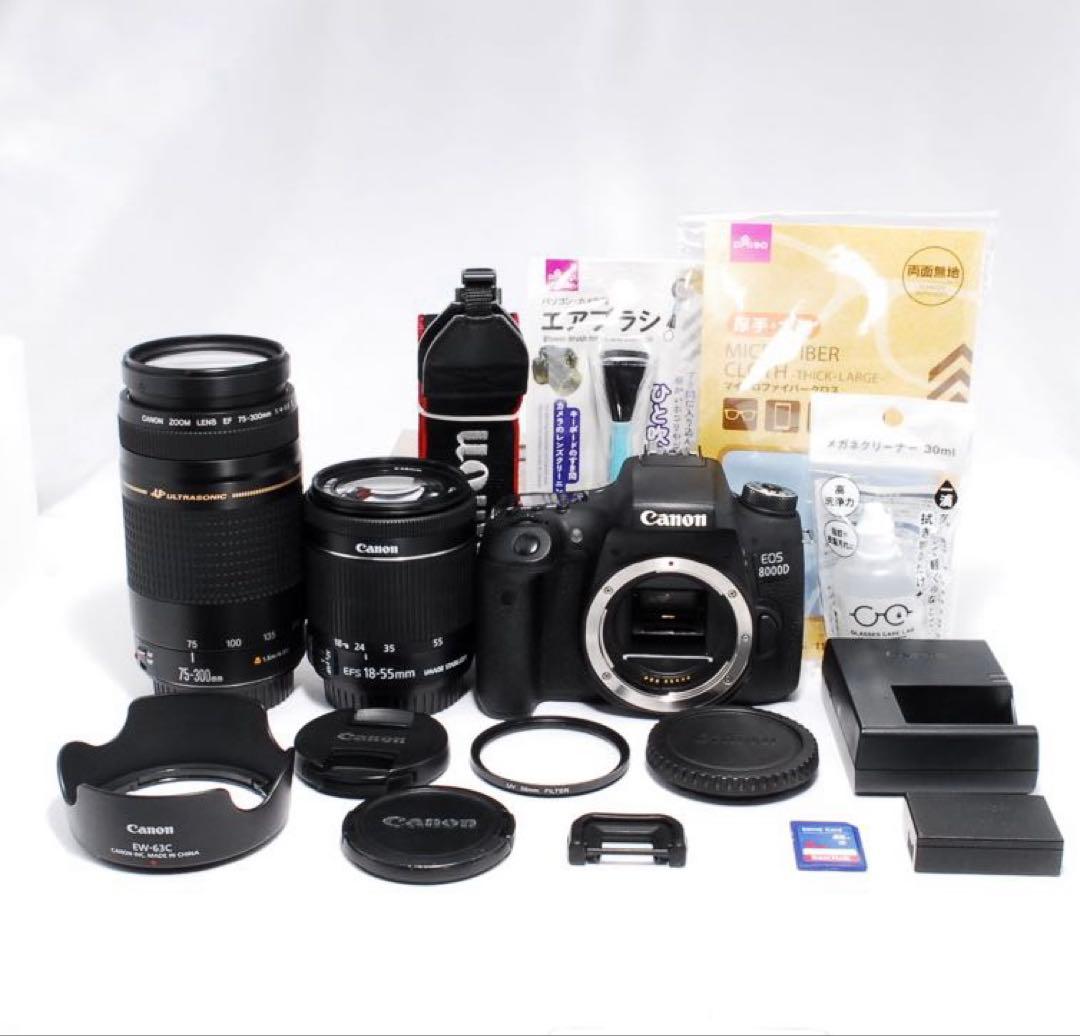 ダブルレンズセット❤️Canon EOS 8000D❤️Wi-Fi搭載一眼レフカメラ