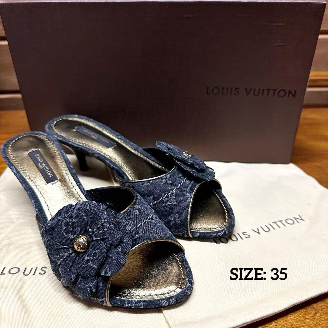 LOUIS VUITTON ヴィトン モノグラム フラワー ミュール 35