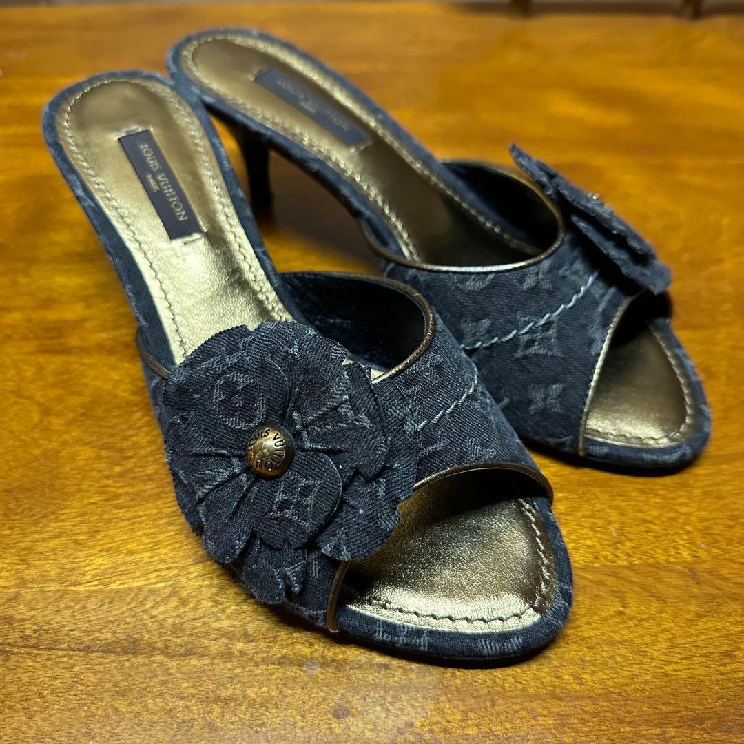 LOUIS VUITTON ヴィトン モノグラム フラワー ミュール 35