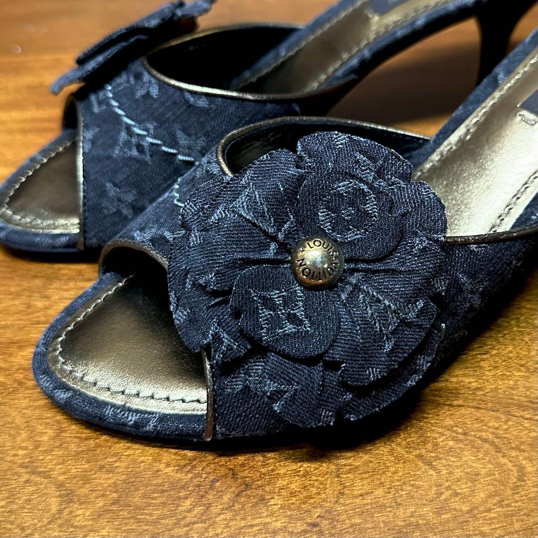 LOUIS VUITTON ヴィトン モノグラム フラワー ミュール 35