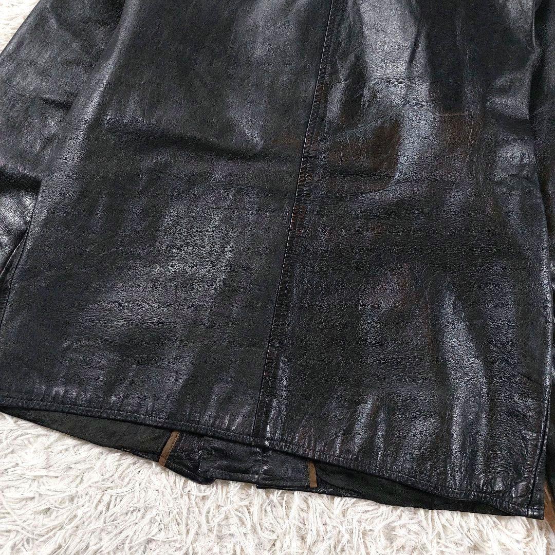 60s~70s デカタロン シングルレザーライダースジャケット ワッペン革ジャン