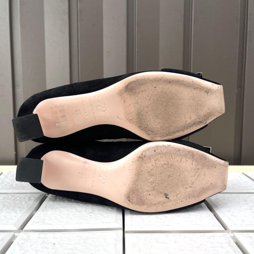36 Roger Vivier サイドゴア　ショートブーツ　黒　23