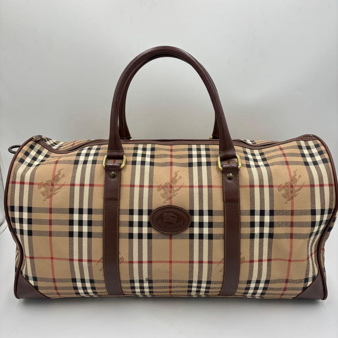 Burberrys バーバリー ノバチェック レザー ボストンバッグ PVC