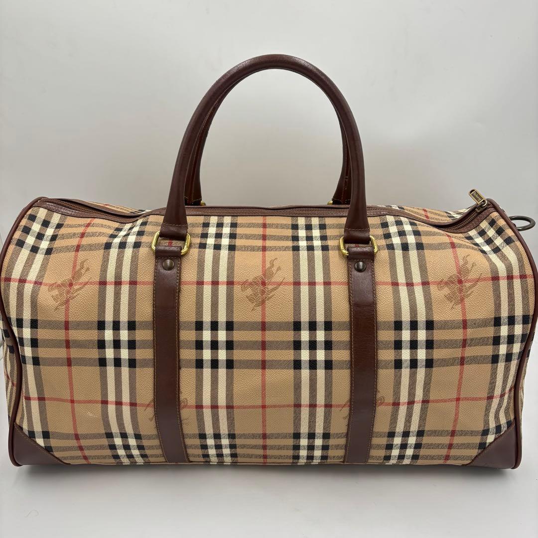 Burberrys バーバリー ノバチェック レザー ボストンバッグ PVC