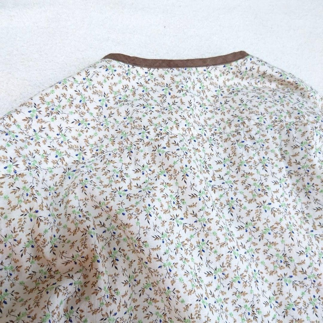 未使用品 45R ツタフラワープリントのフリルブラウス 45rpm