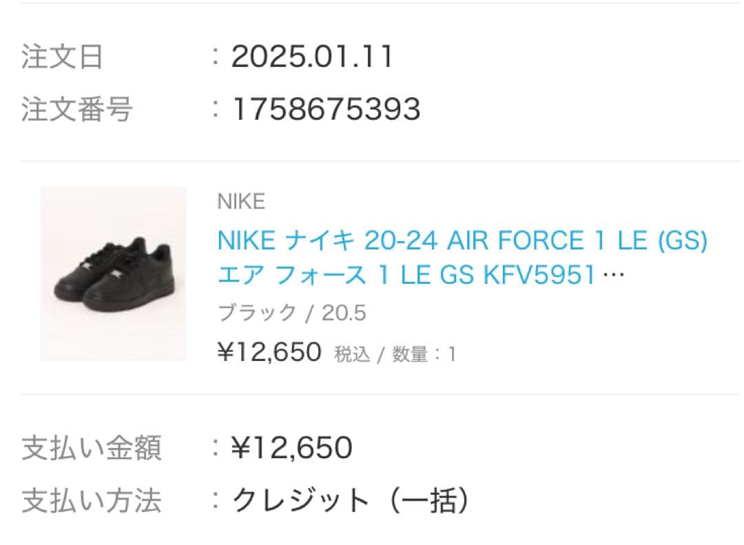【美品】NIKE ナイキ AIR FORCE 1 LE 20.5㌢