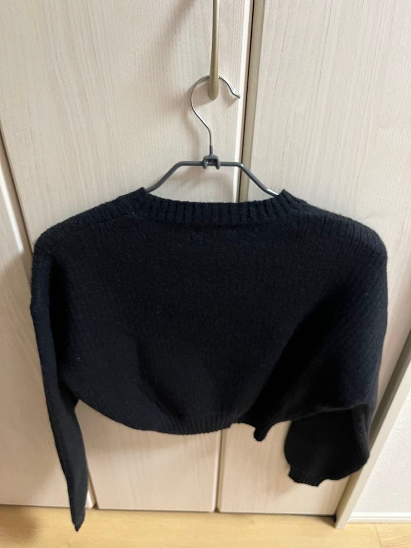 ダーリッチ DRビジューボリュームリブニットトップス　ブラック