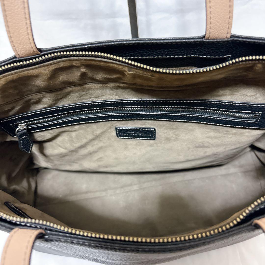 【希少】グリーンレーベルリラクシング レザー ブラック トートバッグ A4