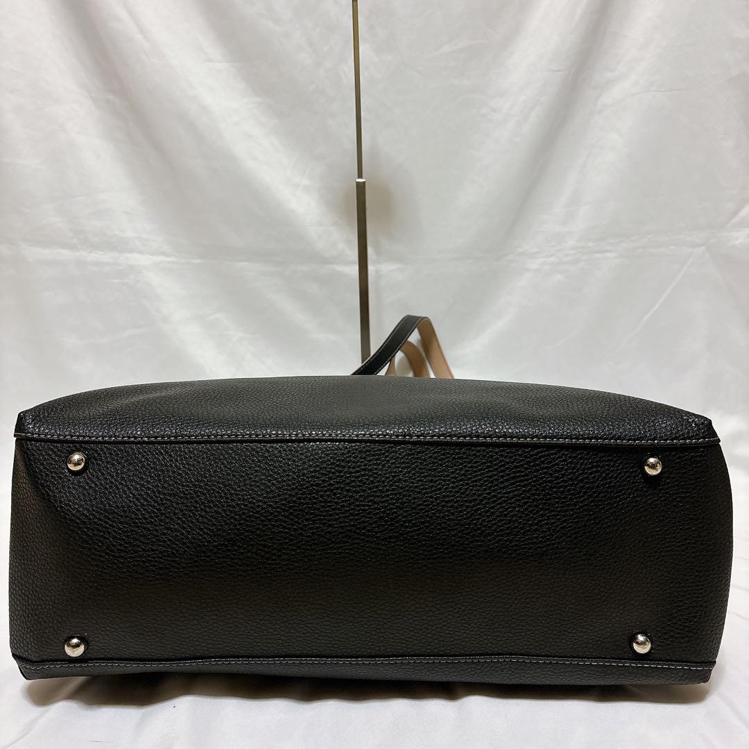 【希少】グリーンレーベルリラクシング レザー ブラック トートバッグ A4