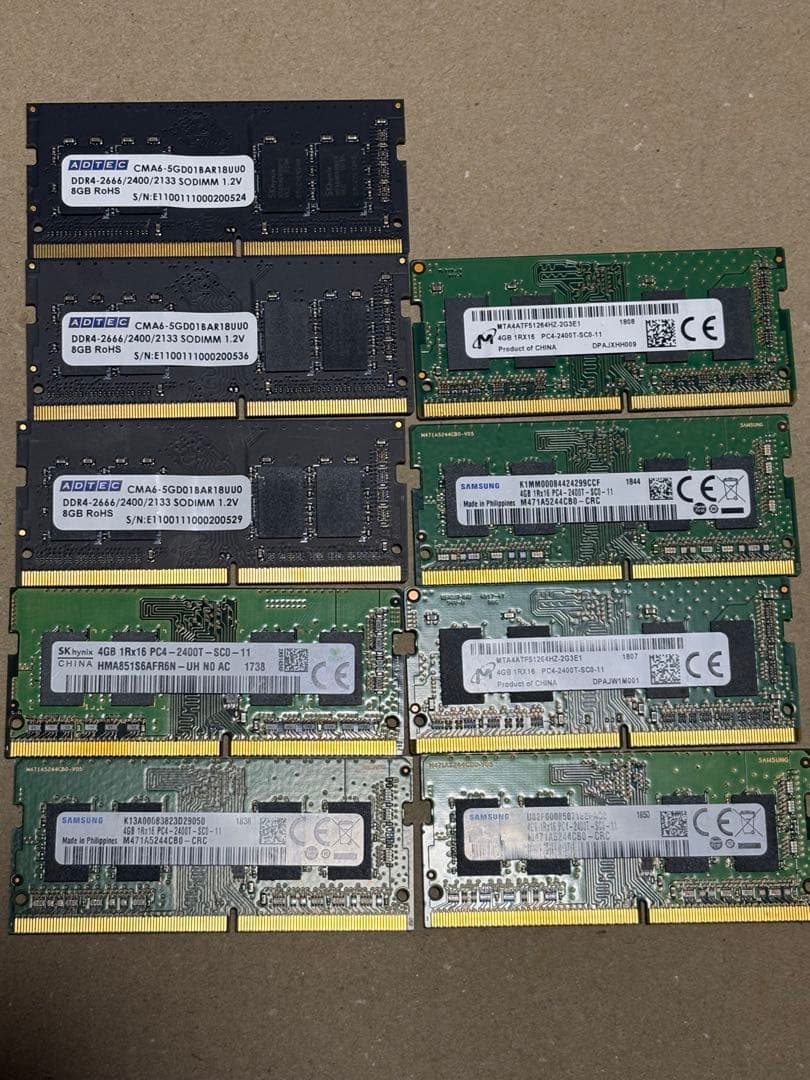 DDR4 2666MHz 48GB (8GB複数) メモリセット