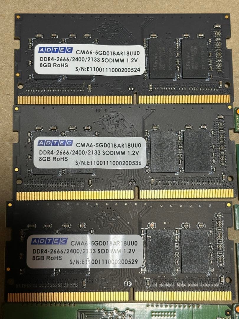 DDR4 2666MHz 48GB (8GB複数) メモリセット