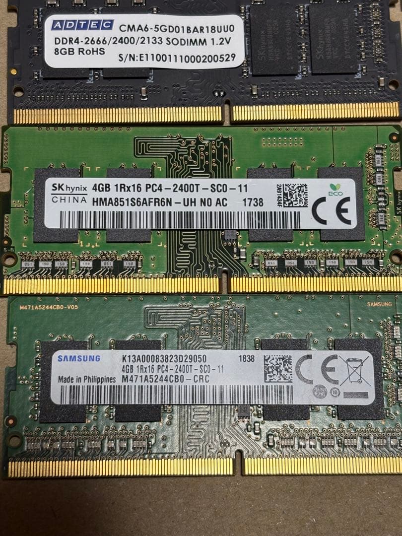 DDR4 2666MHz 48GB (8GB複数) メモリセット